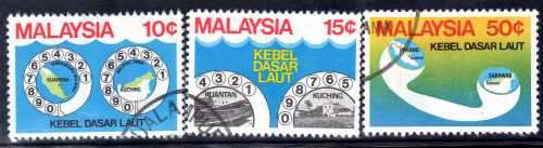 MALAYSIA 2 SETS: 1992 INAUGURATION OF POST OFFICE CORPORATION & 1980 SUBMARINE CABLE. CAT 5,25 GBP.