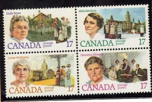 CANADA 2 SETS UMM. (1) 1981 "FEMINISTS" SET OF 4 & (2) 1988 "WILDLIFE" SET OF 2. CAT 3,20 GBP.