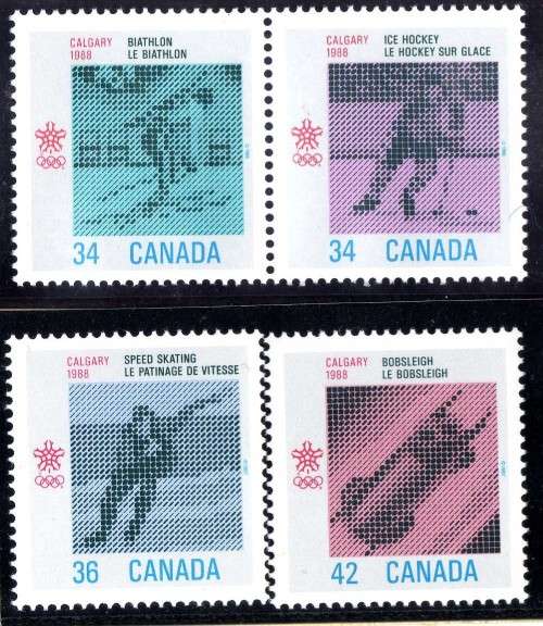 CANADA 1986 WINTER OLYMPICS CALGARY 3 SETS OF 2 U.M.M. CAT 6,55 POUNDS.