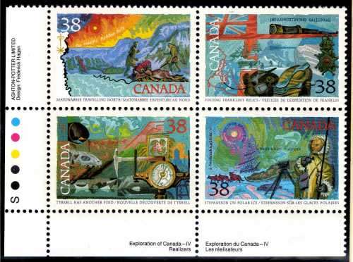 CANADA 1989 "EXPLORATION OF CANADA" (4TH SERIES) SET OF 4 U.M.M. SG 1319-1322. CAT 5 GBP.