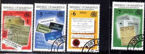 MAURITIUS 1993 "5TH SUMMIT OF FRENCH SPEAKING NATIONS" SET OF 4 VFU. SG 891-894. CAT 16 POUNDS.