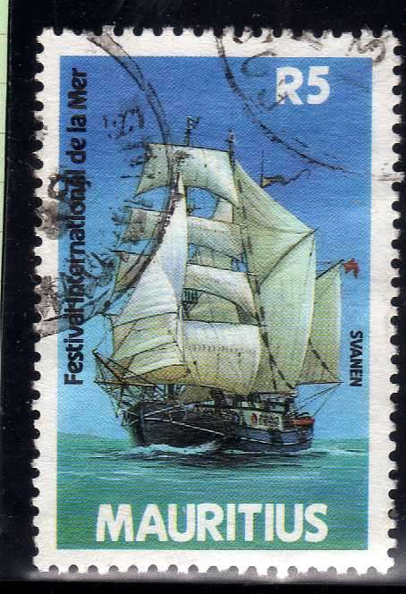 MAURITIUS 1987 "SEA FESTIVAL" R5 FINE USED. SG 770. CAT 8 GBP.