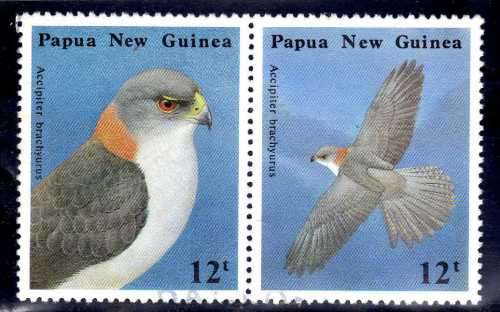 PAPUA NEW GUINEA 1985 "BIRDS OF PREY" SET OF 3 PAIRS VFU. SG 500-505. CAT 9,80 POUNDS.