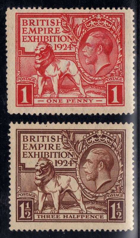 GREAT BRITAIN 1924 "BRITISH EMPIRE EXHIBITION" SET OF 2 LMM. SG 430-31. CAT 25 POUNDS.