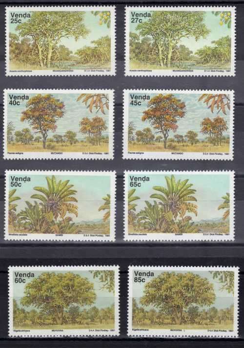 VENDA 1991 INDIGENOUS TREES VARIETY SET OF 4 UMM. SACC 230a-233a. CAT R12000.
