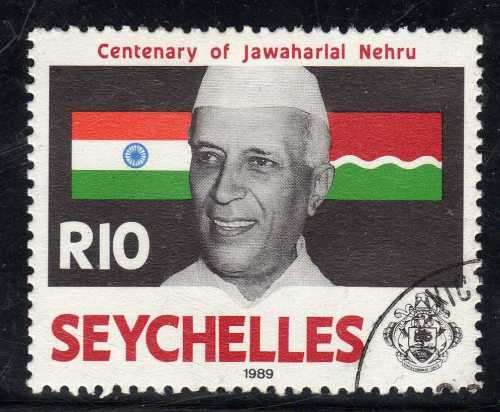 SEYCHELLES 1989 "BIRTH CENT OF JAWAHARLAL NEHRU" R10 VFU. SG 725. CAT 5,50 POUNDS.