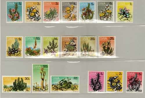 SOUTH WEST AFRICA 1973 DEFINITIVE SET OF 16 + 3 COIL STAMPS UMM. SG 241-259. CAT 21,75 POUNDS.