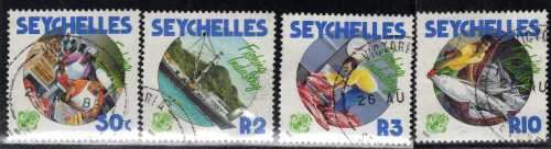 SEYCHELLES 1987 "FISHING INDUSTRY" SET OF 4 VFU. SG 679-82. CAT 5,20 POUNDS.