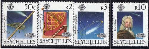 SEYCHELLES 1986 "HALLEY'S COMET" SET OF 4 V.F.U. SG 632-35. CAT 4,75 POUNDS.