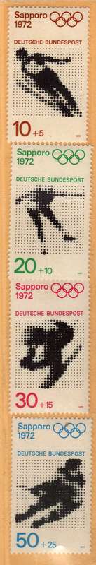 GERMANY WEST 1971 "WINTER OLYMPIC GAMES MUNICH" SET OF 4 UMM. SG 1589-92. CAT 4,35 POUNDS.