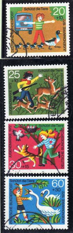 GERMANY WEST 1972 "CHILD WELFARE" SET OF 4 VFU. SG 1613-16. CAT 5 POUNDS.