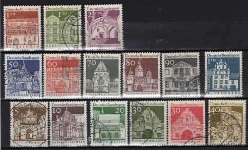 GERMANY WEST 1964 DEFIN SET OF 15 VFU. SG 1367-1381. CAT 10,40 POUNDS.