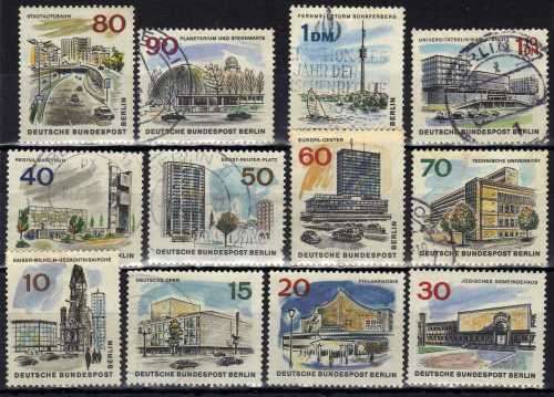 GERMANY BERLIN 1965 NEW BERLIN DEFIN SET OF 12 VFU. SG B265-276. CAT 7,50 POUNDS.