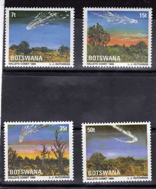 BOTSWANA 1986 "HALLEY'S COMET" SET OF 4 UMM. SG 595-8. CAT 6 POUNDS.