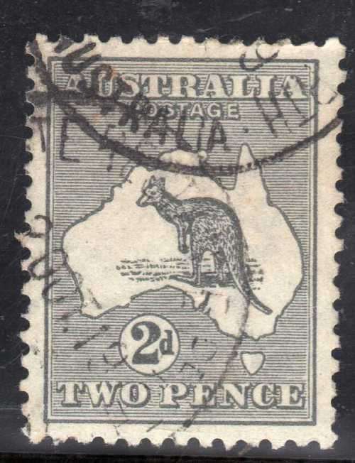 AUSTRALIA 1915 DEFIN 2d GREY W/MARK 6 VERY FINE USED. SG 35. CAT 6,50 POUNDS.