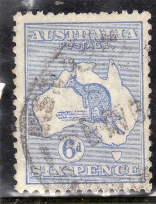 AUSTRALIA 1915 DEFIN 6d ULTRAMARINE W/MARK 6 FINE USED. SG 38. CAT 7,50 POUNDS.