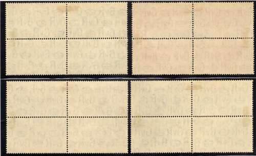 GREAT BRITAIN 1935 SILVER JUBILEE SET OF 4 MM IN BLOCKS OF 4. SG 453-456. CAT 30 POUNDS ++