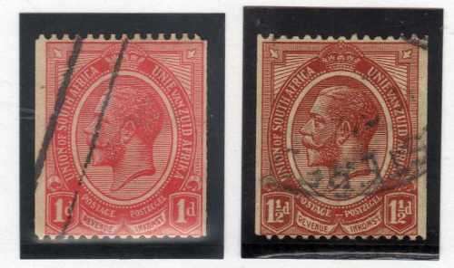 SOUTH AFRICA 1913 COIL STAMPS 1d & 1,5d VERY FINE USED. SACC 18-19. CAT R240. (SACC 2018)