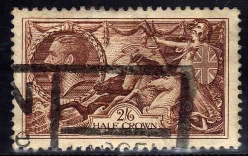 GREAT BRITAIN 1934 RE-ENGRAVED SEAHORSE 2/6d FU. SG 450. CAT 40 POUNDS.