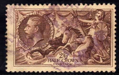 GREAT BRITAIN 1934 RE-ENGRAVED SEAHORSE 2/6d VFU. SG 450. CAT 40 POUNDS.