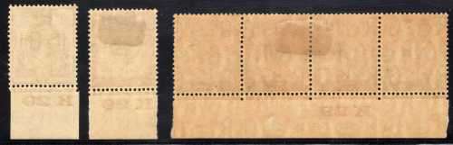 GREAT BRITAIN 1929 "UPU"  K29 CONTROLS. 1/2d & 1d MM SINGLES 1,5d STRIP OF 4 UMM & MM. SG 434-436.