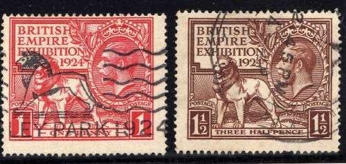 GREAT BRITAIN 1924 "BRITISH EMPIRE EXHIBITION" SET OF 2 VERY FINE USED. SG 430-31. CAT 26 POUNDS.