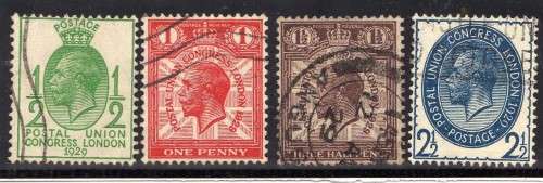 GREAT BRITAIN 1929 "UPU CONGRESS" SET OF 4 VERY FINE USED. SG 434-437. CAT 14,50 POUNDS.