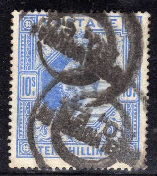 GREAT BRITAIN 1902-10 KE VII 10/- ULTRAMARINE GOOD USED. SG 265. CAT 450 POUNDS.