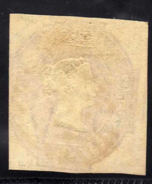 GREAT BRITAIN 1847-54 EMBOSSED ISSUE 6d PURPLE CUT SQUARE FINE USED. SG 60. CAT 1000 POUNDS.