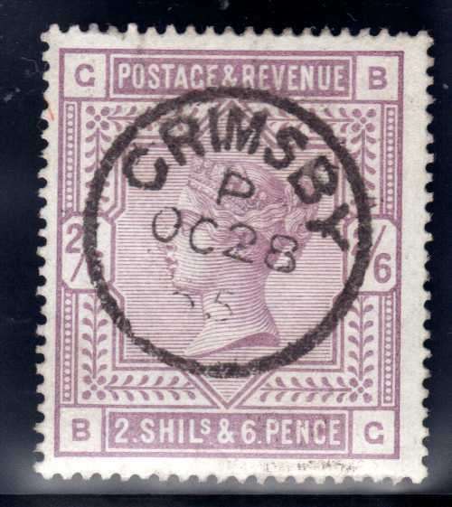 GREAT BRITAIN 1883-84 2/6d LILAC ON WHITE PAPER SUPERB USED WITH C.D.S. SG 178. CAT 160 GBP. (2018)