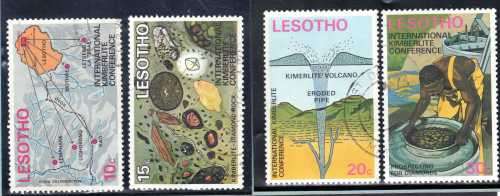 LESOTHO 1973 KIMBERLITE CONFERENCE SET OF 4 V.F.U. SG 246-9. CV 11 POUNDS.