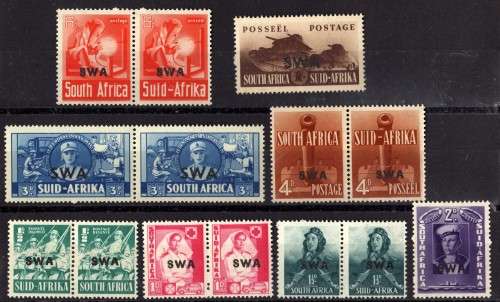 SOUTH WEST AFRICA 1941-2 LARGE WARS SET 8 UNITS UMM. SACC 141-148. CAT R695. (2018 SACC)