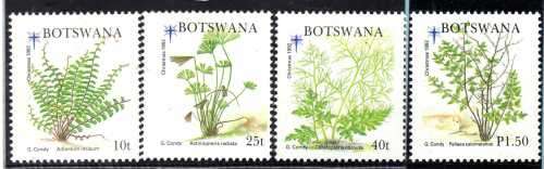 LESOTHO 1992 CHRISTMAS "FERNS" SET OF 4 UMM(**). SG 761-764. CAT 5,50 POUNDS.