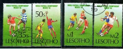 LESOTHO 1986 "SOCCER WORLD CUP MEXICO" SET OF 4 VFU. SG 686-9. CAT 8,50 POUNDS.