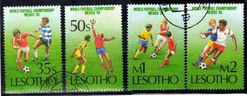 LESOTHO 1986 "SOCCER WORLD CUP MEXICO" SET OF 4 VFU. SG 686-9. CAT 8,50 POUNDS.