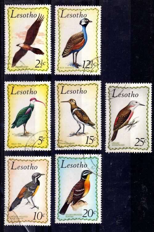 LESOTHO 1971 "BIRDS" SET OF 7 V.F.U. SG 204-210. CAT 19 POUNDS.