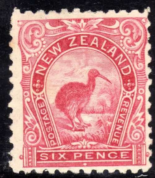 NEW ZEALAND 1899 DEFIN 6d PALE ROSE PERF 11 MINT NO GUM. SG 265. CAT 50 POUNDS.