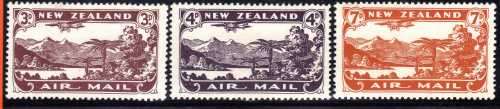 NEW ZEALAND 1931 AIRMAIL SET OF 3 MOUNTED MINT. SG 548 - 550. CAT 60 POUNDS.