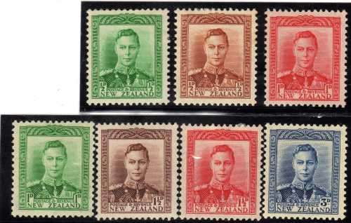NEW ZEALAND 1938-44 DEFIN SET OF 7 MOUNTED MINT. SG 603-609. CAT 38 POUNDS.