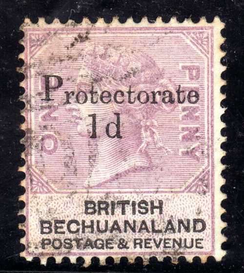 BECHUANALAND 1888 O/PRINT & SURCHARGE IN BLACK 1d ON 1d FINE USED. SACC 39. CAT R350. (SACC 2018)