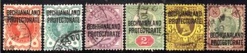 BECHUANALAND 1897 GB STAMPS OPTD "BECHUANALAND PROTECTORATE" PART SET OF 6 VFU. SACC 57-62. CAT R845