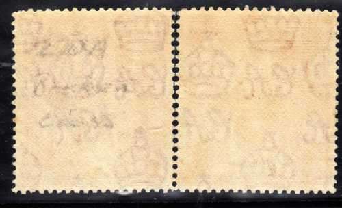 MALTA 1938 DEFIN 1,5d PAIR UMM WITH BROKEN CROSS VARIETY. SG 220a. CAT 400 POUNDS.