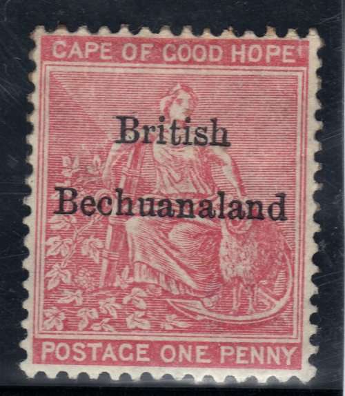 BECHUANALAND 1885-87 COGH STAMP WMK ANCHOR OVPT "BRITISH BECHUANALAND" 1d MOUNTED MINT. SACC 5.