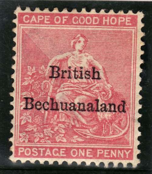 BECHUANALAND 1885-87 COGH STAMP WMK ANCHOR OVPT "BRITISH BECHUANALAND" 1d MOUNTED MINT. SACC 5.