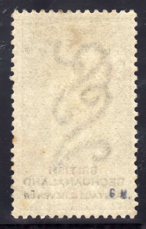 BECHUANALAND 1887 UNAPPROPRIATED DIES 2/6d GREEN & BLACK FINE LMM. SACC 17. CAT R2200.