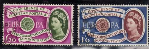 GREAT BRITAIN 1960 "EUROPA" SET OF 2 VFU. SG 621-622. CAT 5.50 POUNDS.