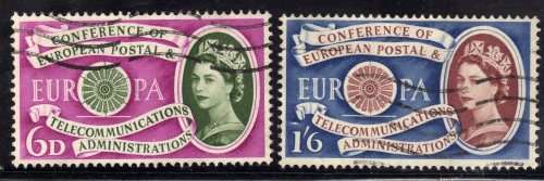 GREAT BRITAIN 1960 "EUROPA" SET OF 2 FINE USED. SG 621-622. CAT 5.50 POUNDS.