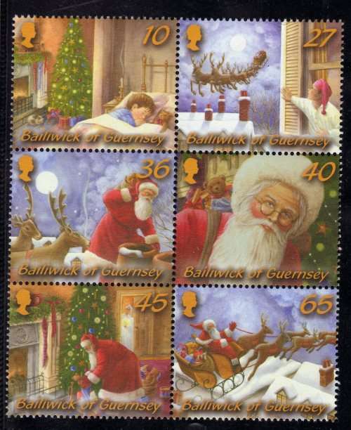 GUERNSEY 2003 "CHRISTMAS" SET OF 6 UMM. SG 1009-1014. CAT 4,75 POUNDS.