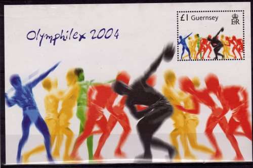 GUERNSEY 2004 "OLYMPIC GAMES ATHENS" SET OF 4 & MINI SHEET UMM. SG 1045-1049. CAT 10,55 POUNDS.