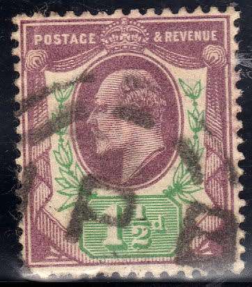 GREAT BRITAIN 1902-10 KEVII DEFIN 1,5d DULL PURPLE & GREEN FINE USED. SG 221. CAT 20 POUNDS.